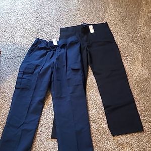Lot of 2 Children's Place pants size 18H navy cargo, black dress pants. NWT